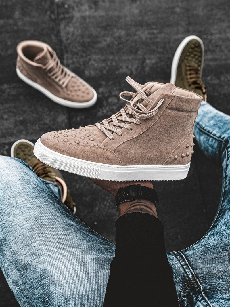 Sneakersy wysokie beżowe OZONEE G/271