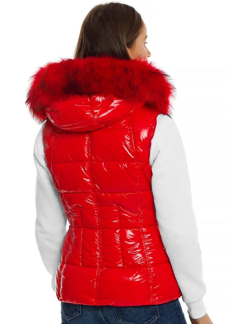 Стьобаний жіночий жилет червоний OZONEE O/DK027/4