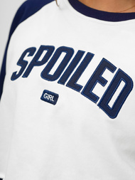 Komplet dresowy damski dwuczęściowy biało-granatowy OZONEE JS/M58631AB