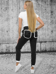 Spodnie damskie chino joggery czarne OZONEE O/8051
