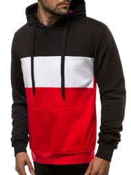 Bluza z kapturem męska czerwona OZONEE JS/JZ11059