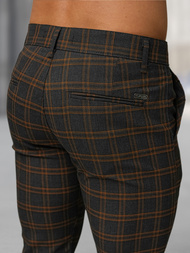 Spodnie męskie chino materiałowe grafitowe OZONEE DJ/5632Z