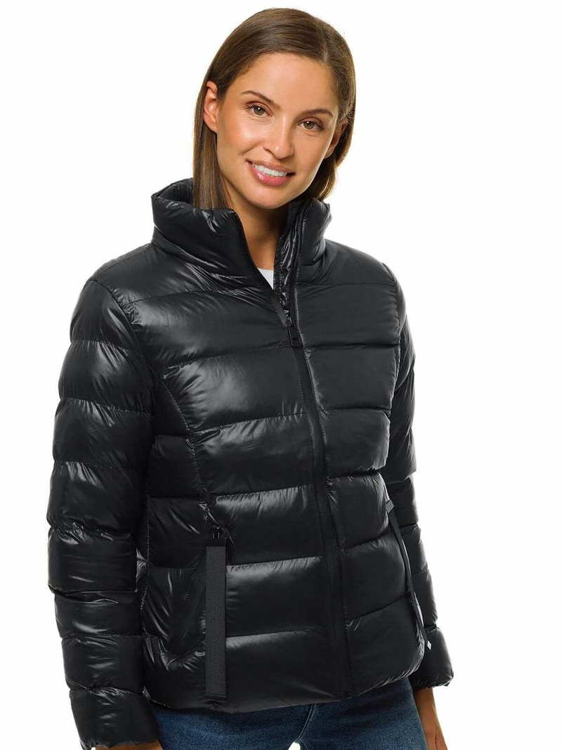 Kurtka pikowana damska czarna OZONEE JS/M23061/2