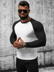 Футболка з довгим рукавом чоловіча Бiло-Чорний OZONEE O/B261