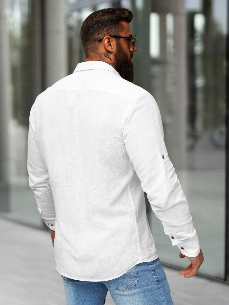 Класична сорочка чоловіча Бiла OZONEE O/V143