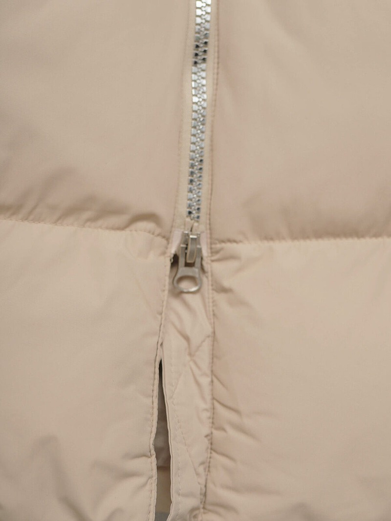 Kurtka zimowa damska długa pikowana beżowa OZONEE JS/5M3163/62Z