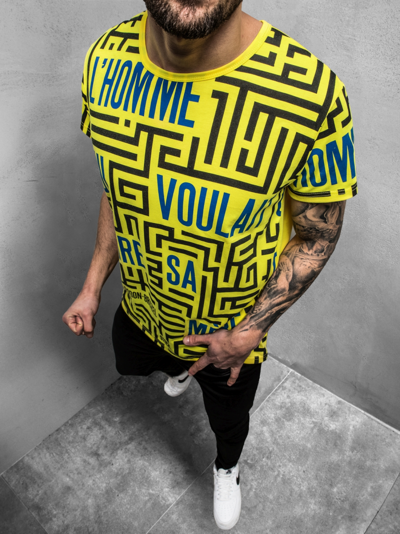 T-Shirt męski żółty OZONEE JS/KS2020Z
