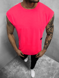 Koszulka bez rękawów męska różowy-neon2 OZONEE O/1265Z