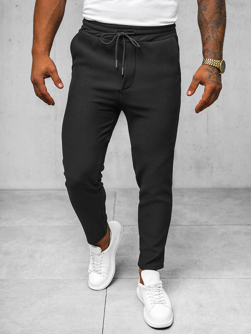 Spodnie męskie chino czarne OZONEE O/K963SP