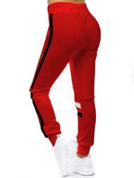 Spodnie dresowe damskie czerwone OZONEE JS/JK88115/18