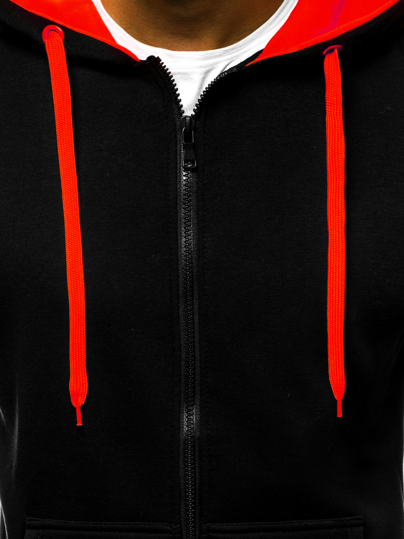 Bluza rozpinana męska czarno-czerwona OZONEE JS/2015