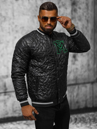 Kurtka męska bomberka czarna OZONEE O/TB9152