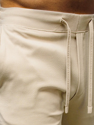 Spodnie męskie chino jogger materiałowe beżowe OZONEE DJ/5539