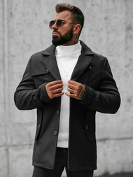 Płaszcz męski czarny OZONEE JS/79M3127Z