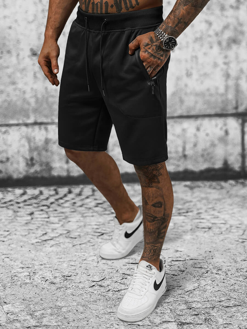 Spodenki dresowe męskie czarne OZONEE JS/8K935