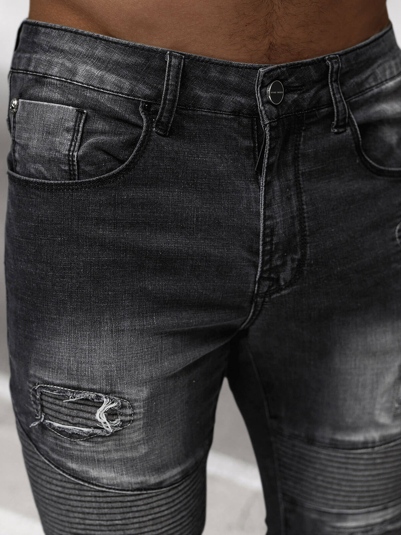 Spodnie jeansowe męskie czarne OZONEE NB/MP0142N