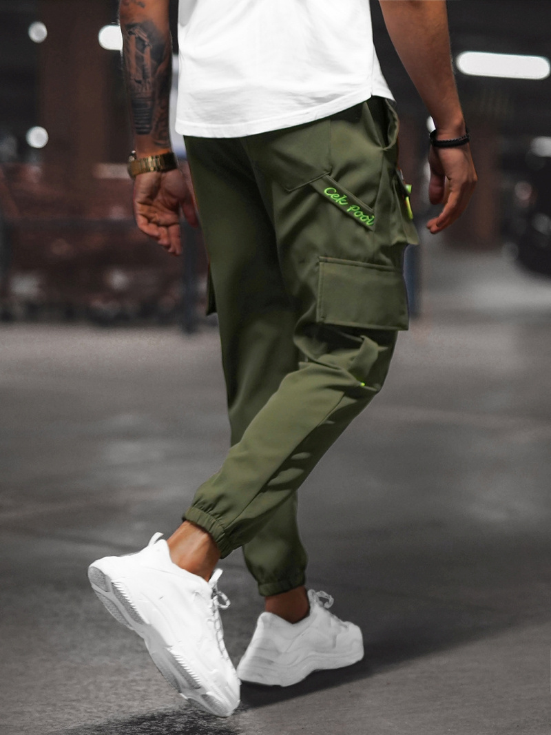 Spodnie męskie chino joggery khaki OZONEE O/CP149Z