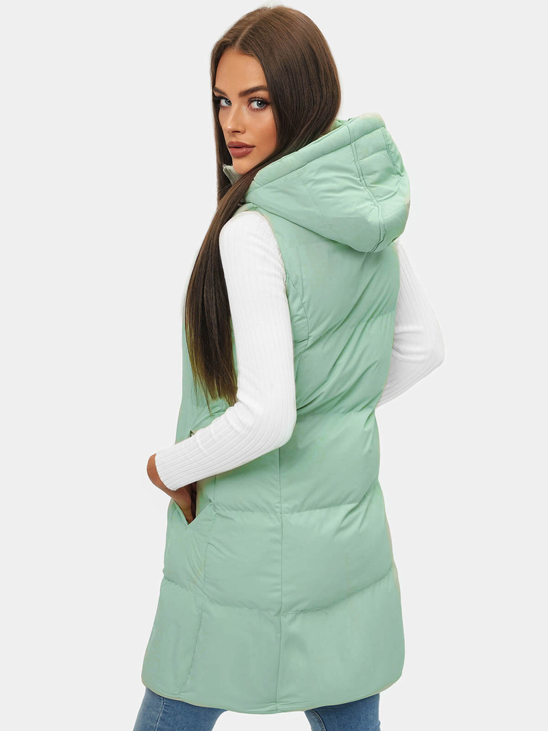 Стьобаний жіночий жилет м'ятна OZONEE JS/M721/236