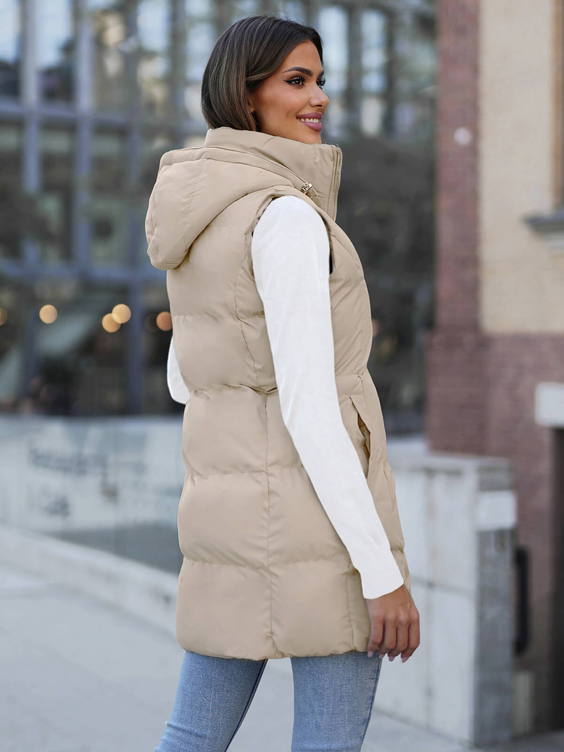 Стьобаний жіночий жилет Бежева OZONEE JS/M721/62Z