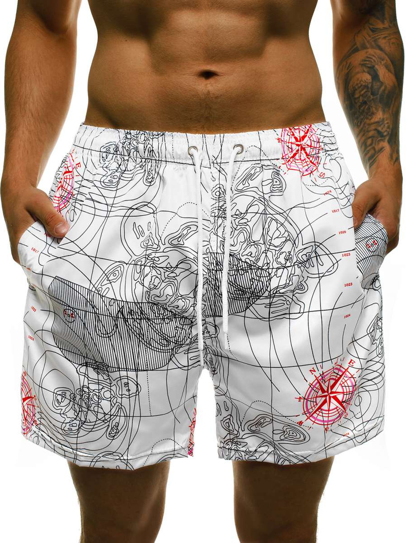 Spodenki kąpielowe męskie białe OZONEE JS/ST073