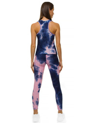 Жіночий спортивний костюм з двох частин рожевий і темно -синій OZONEE JS/YW88038