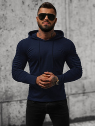 Longsleeve męski z kapturem granatowy OZONEE O/B258