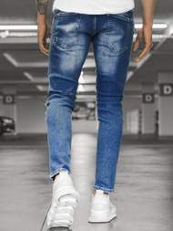Spodnie jeansowe męskie niebieskie OZONEE O/B5585