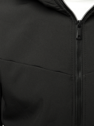 Kurtka softshell męska z kapturem czarna OZONEE JS/KS2188