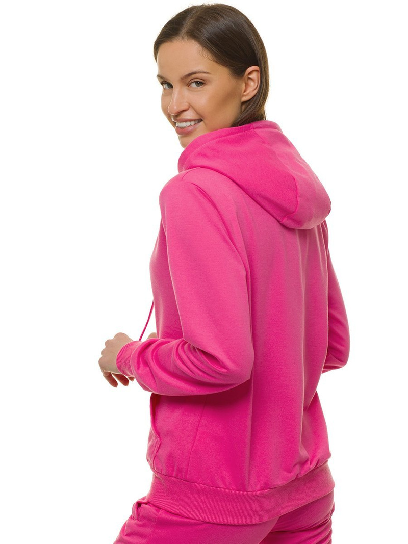 Bluza damska rozpinana z kapturem ciemno-różowa OZONEE JS/68B20003/19