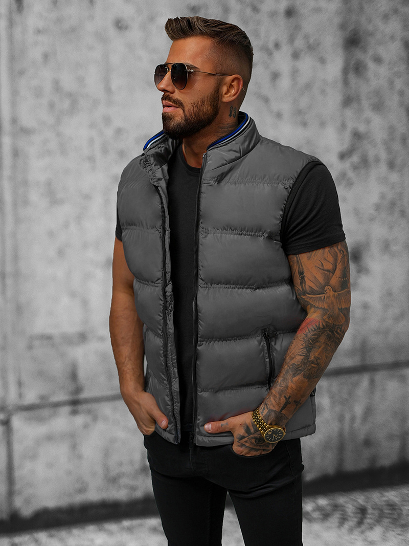 Kamizelka męska pikowana szara OZONEE N/7131Z