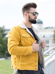 Kurtka męska jeans żółta OZONEE JB/JP1179/4Z