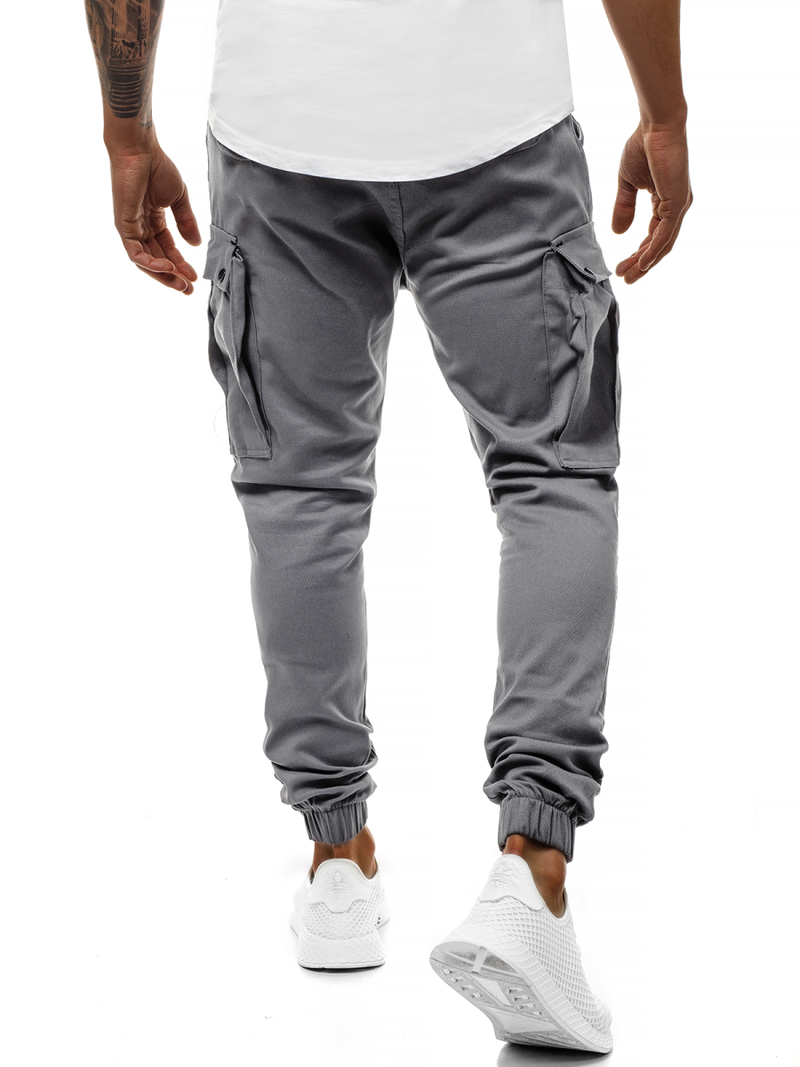 Spodnie męskie chino joggery szare OZONEE A/1005