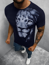 T-Shirt męski z nadrukiem granatowy OZONEE O/BL77