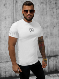 T-shirt męski slim fit biały OZONEE NB/MT3040