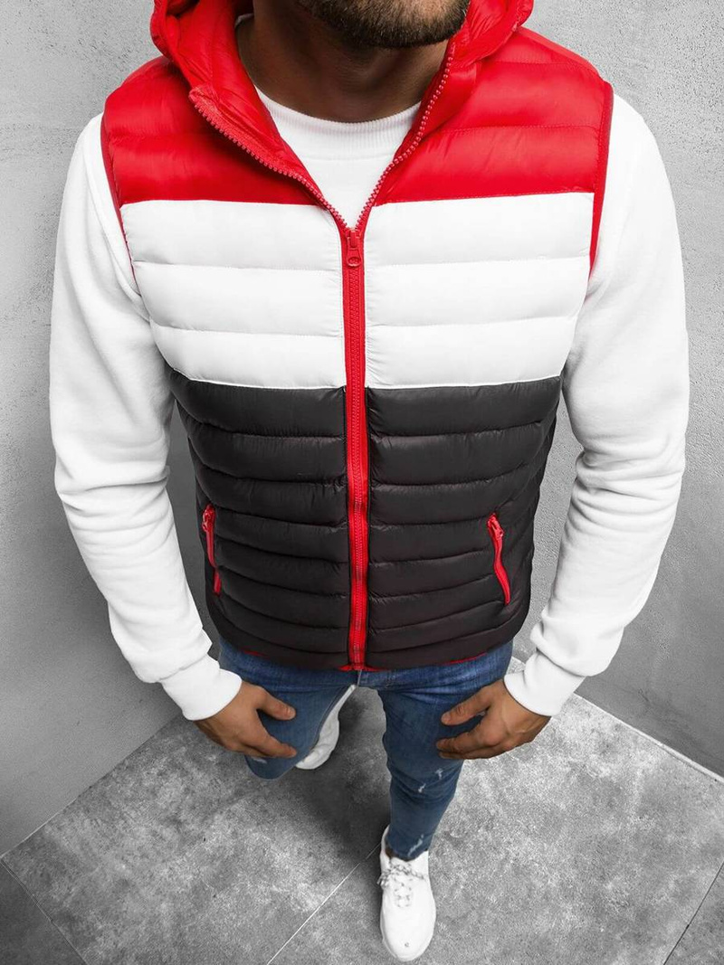 Безрукавка чоловіча Червоно-Чорна OZONEE JS/M13075/392A