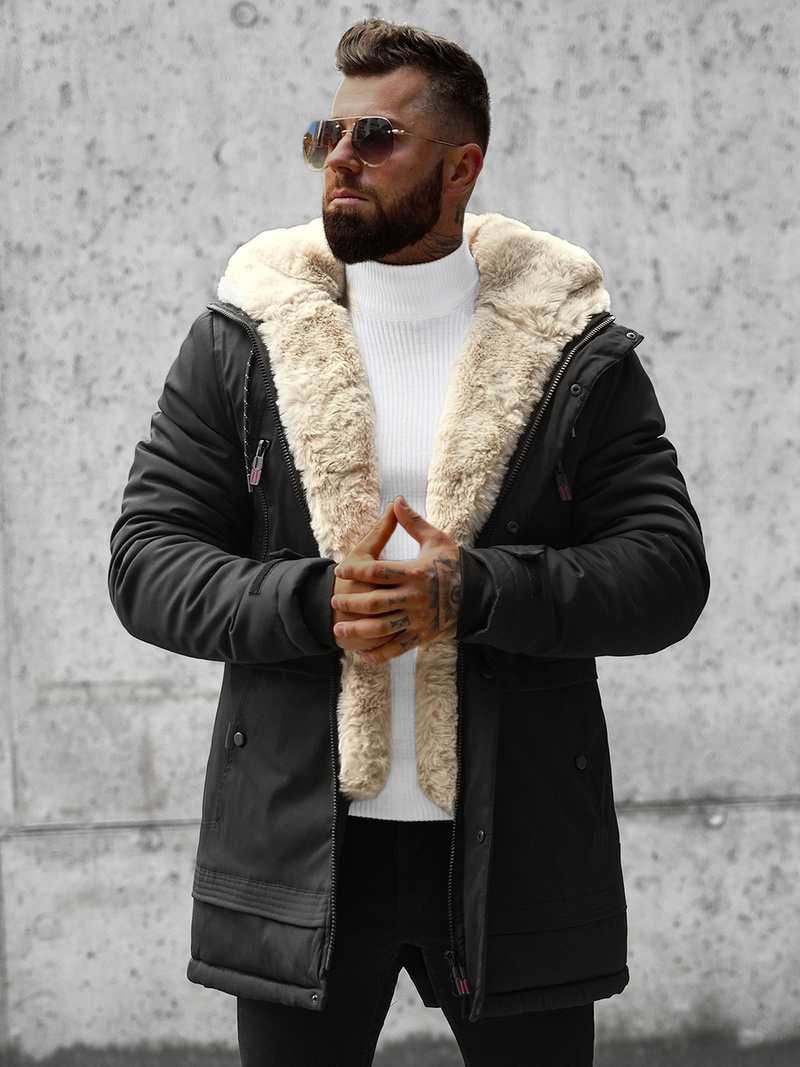 Kurtka zimowa męska czarna OZONEE JS/22M51/392