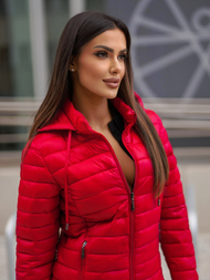 Kurtka damska pikowana czerwona OZONEE JS/16M9102/270