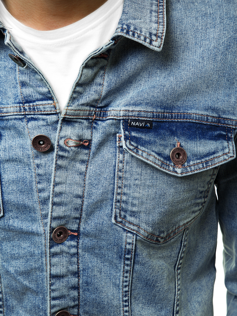 Kurtka męska jeans jasno-niebieska OZONEE BN/6075