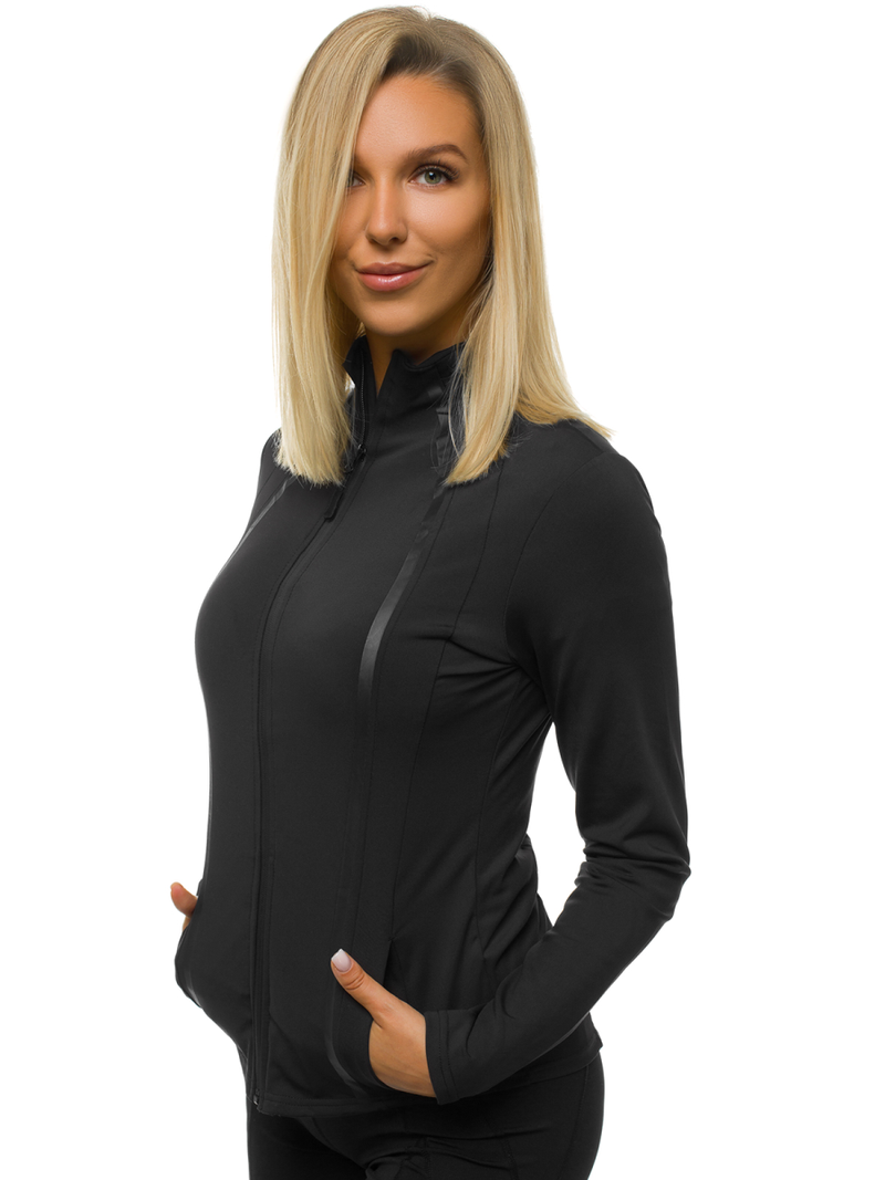 Bluza sportowa damska czarna OZONEE JS/YW06009/1