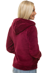 Bluza damska rozpinana z kapturem bordowa OZONEE JS/HH004/6