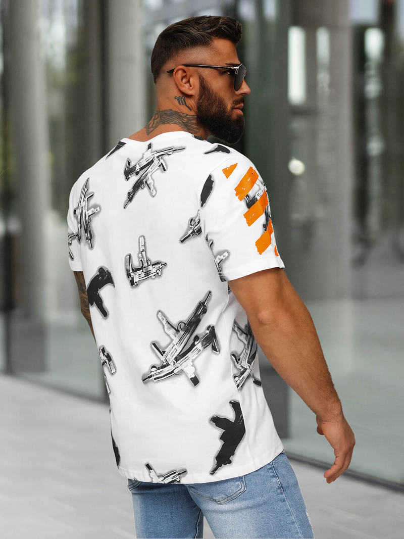 T-shirt męski biały OZONEE O/MPO3471