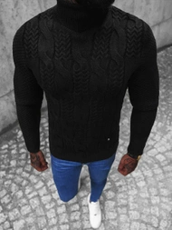 Sweter męski golf czarny OZONEE NB/MM6012/4