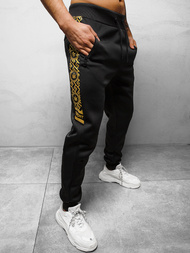 Штани спортивні чоловічі чорно-золотава OZONEE O/HM663