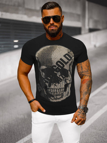 T-shirt męski slim fit czarny OZONEE NB/MT3038Z