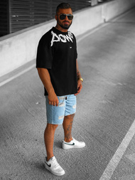 T-shirt męski oversize czarny OZONEE O/3431