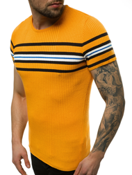 Bluzka z krótkim rękawem męska camelowa OZONEE L/2296