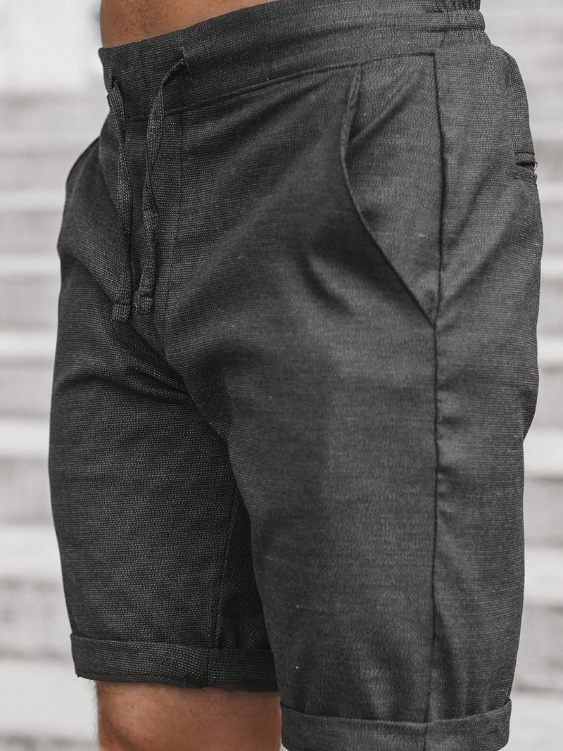 Spodenki męskie chinos czarne OZONEE DJ/1012