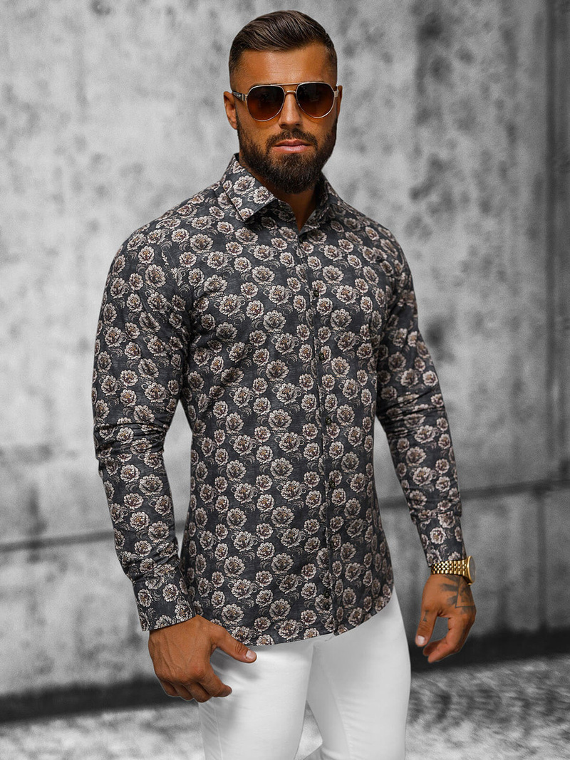 Чоловіча сорочка кольорова OZONEE O/V68