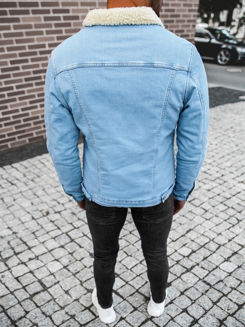 Kurtka męska jeans jasnoniebieska OZONEE BN/7274