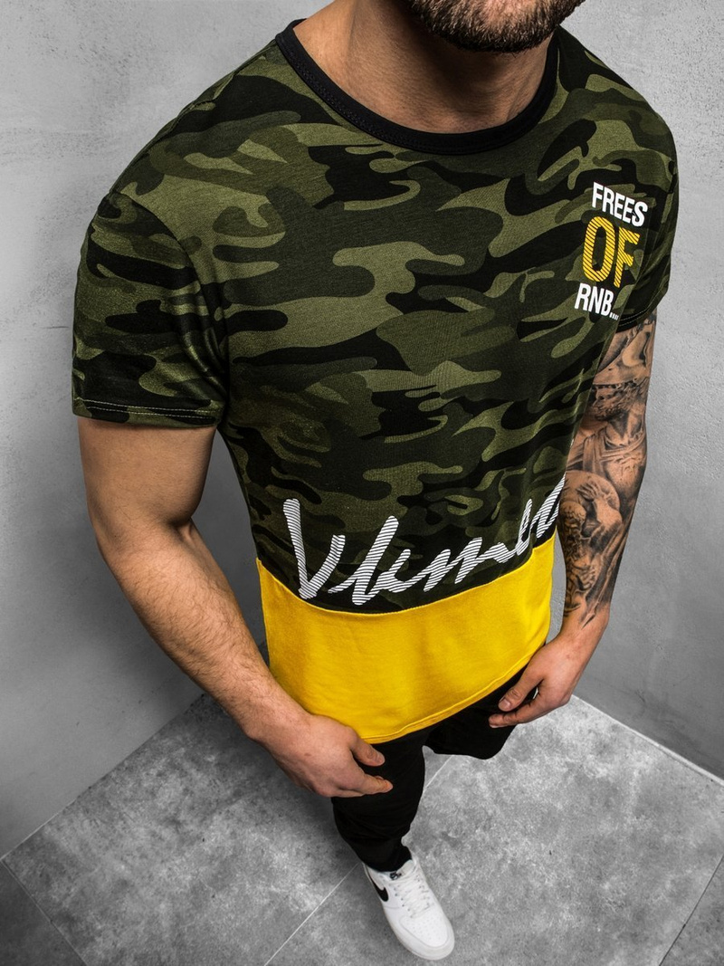 T-Shirt męski zielony OZONEE JS/SS10978Z